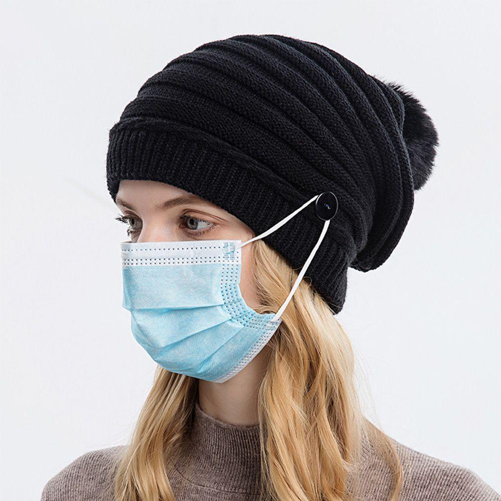 Yve Mũ Beanie Dệt Kim Co Giãn Màu Trơn Thời Trang Cho Nam / Nữ
