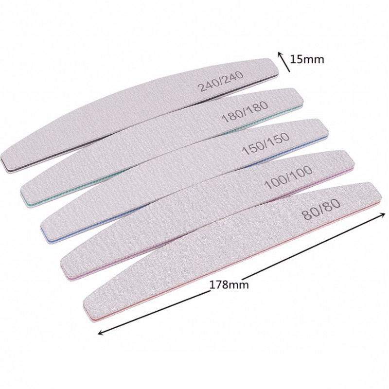 Bảng Đánh Bóng Móng Tay Hai Mặt 80 / 180 / 240 Grit Có Thể Giặt Được Đa Năng