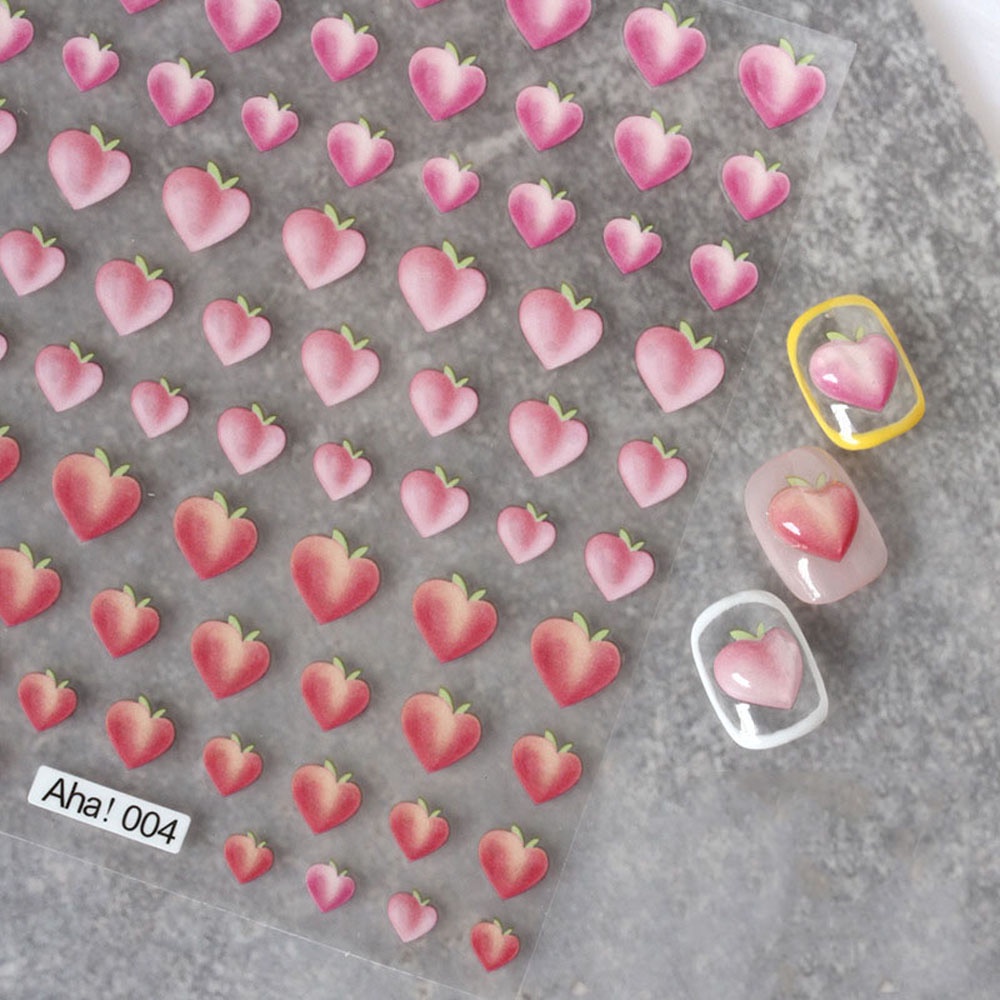 [Hàng mới về] Sticker Dán Trang Trí Móng Tay Họa Tiết Hoa Hoạt Hình Tự Dính Diy Dễ Thương