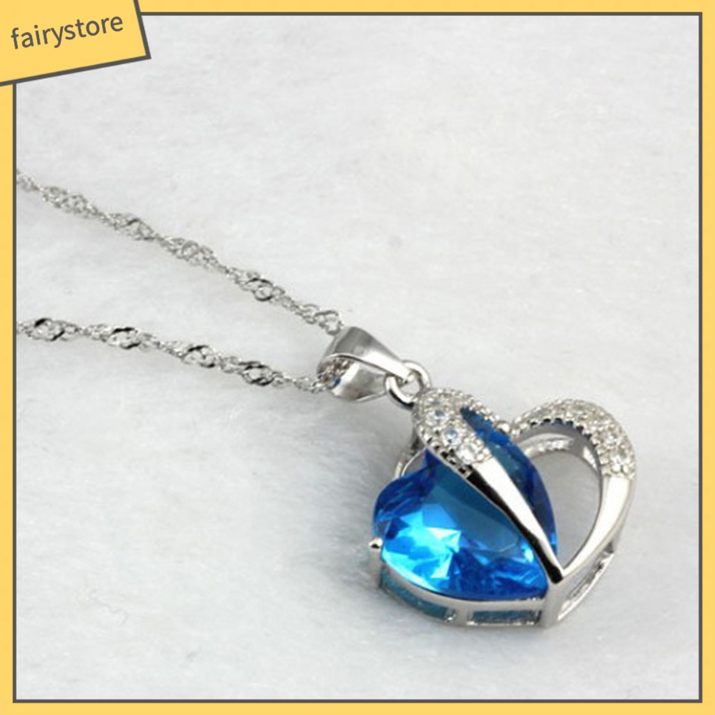 Dây Chuyền Mặt Trái Tim Đính Đá Zircon Thời Trang Cho Nữ