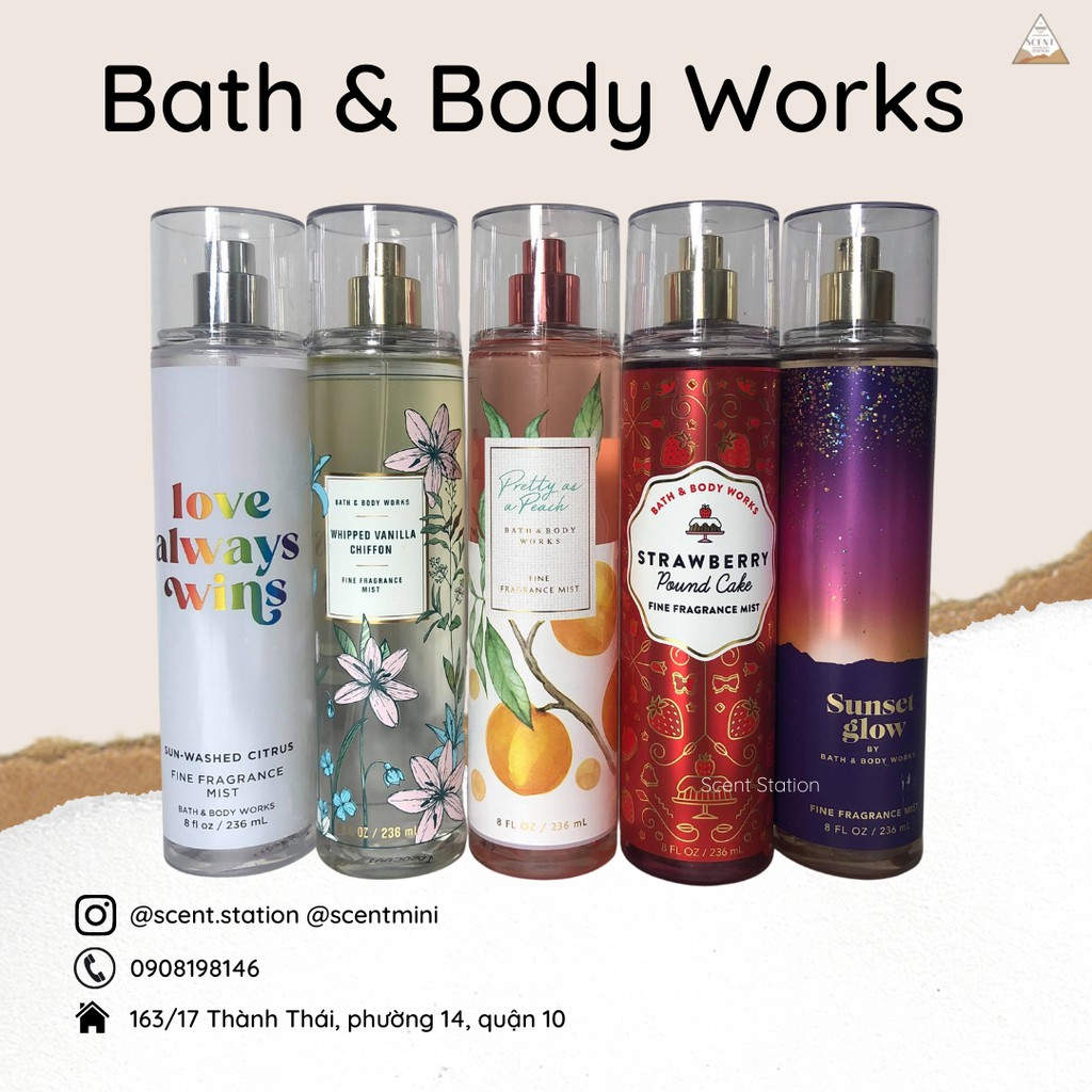 [Link 2] Xịt thơm cơ thể Body mist Bath &amp; Body Works 236ml