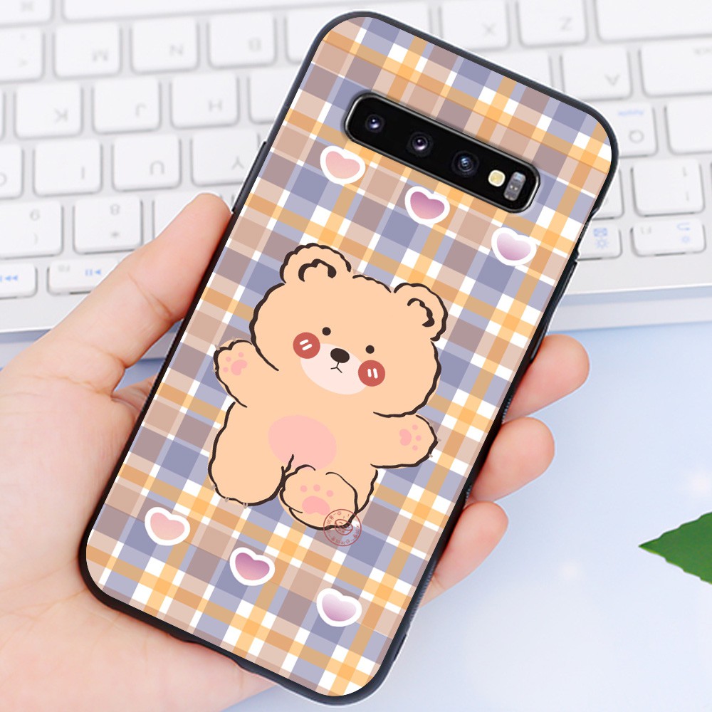 Ốp Samsung 😍 Ốp lưng Samsung S10 S10 Plus Cute Bear nhựa cao cấp viền silicon - Banana Store