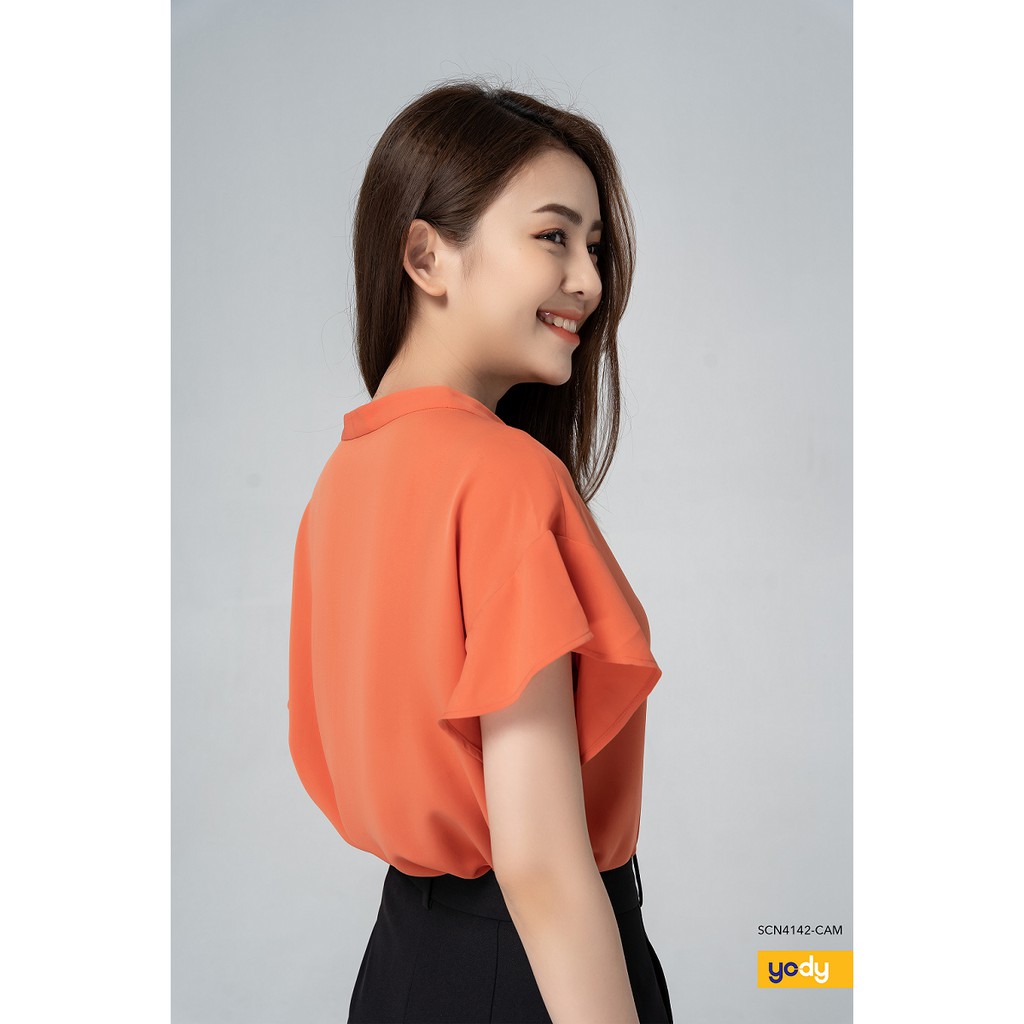 Áo sơ mi YODY Nữ cổ tàu tay tiên phong cách mềm mịn thoải mái SCN4142 | BigBuy360 - bigbuy360.vn