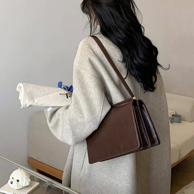 Túi da PU IELGY đeo vai phong cách retro thời trang cho nữ