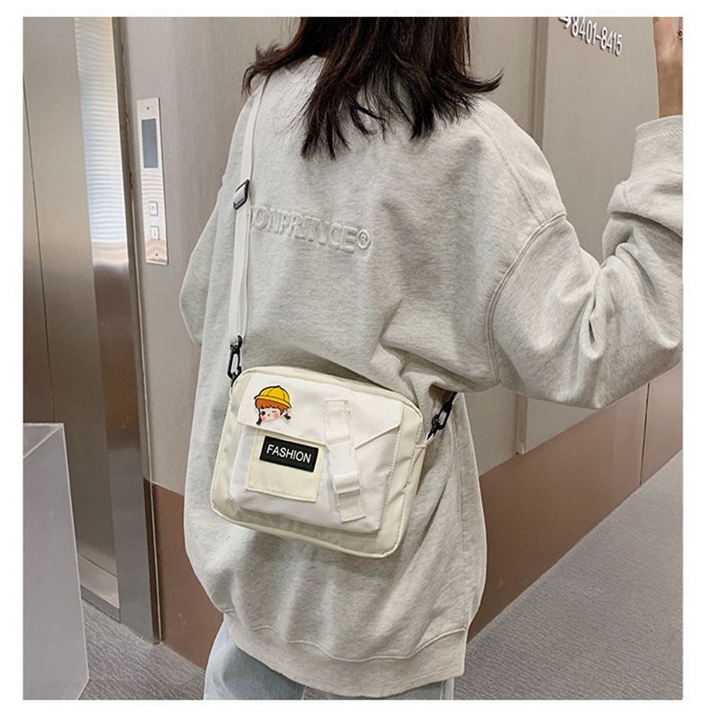 Túi Đeo Chéo Vai Đựng Điện Thoại Bằng nylon Họa Tiết Hoạt Hình Đơn Giản Phong Cách retro Hợp Xu Hướng Mới Cho Nữ Sinh