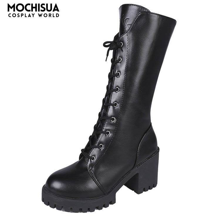 Boots Cao Gót Kéo Khóa Thời Trang Punk Rock