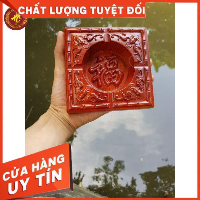 [ FREE SHIP ] GẠT TÀN THUỐC GỖ HƯƠNG ĐỤC CHẠM HOA VĂN CHỮ PHÚC