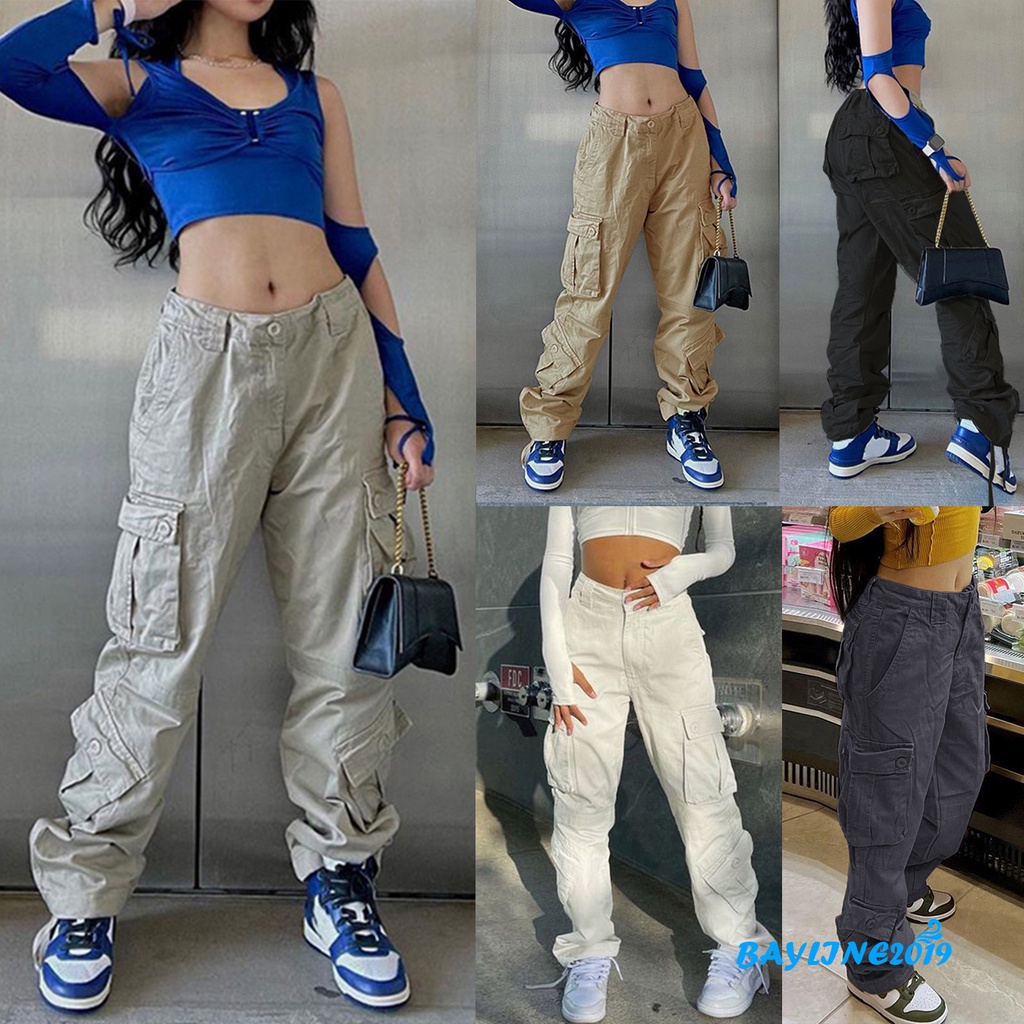 Quần Jean Dài Lưng Cao Phong Cách Đường Phố Cá Tính Cho Nữ