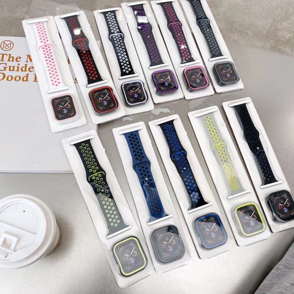 Dây Đeo Đồng Hồ Bằng Silicone Cho iWatch Se series 7 6 5 4 3 21iwatch 45mm 41mm 42mm 44mm