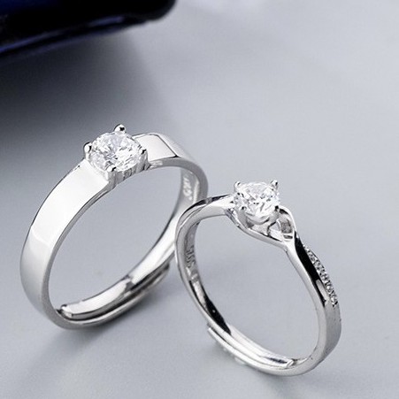 Nhẫn Đôi Nam/ Nữ Bạc 925 Cao Cấp ERASHOP 075218 - Hột Đá Sang Trọng (mẫu 3) (1 chiếc)