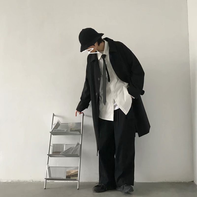 Áo Khoác Dáng Rộng Phong Cách Hồng Kông Thời Trang Xuân Thu Cá Tính Cho nam from rộng simple tiếng Nhật khoác nỉ nam thời trang áo gió nam bigsize