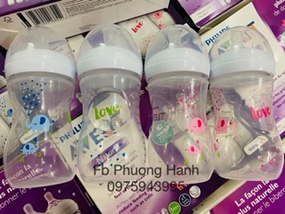 Set 3 bình 3 núm ti Avent hoạ tiết