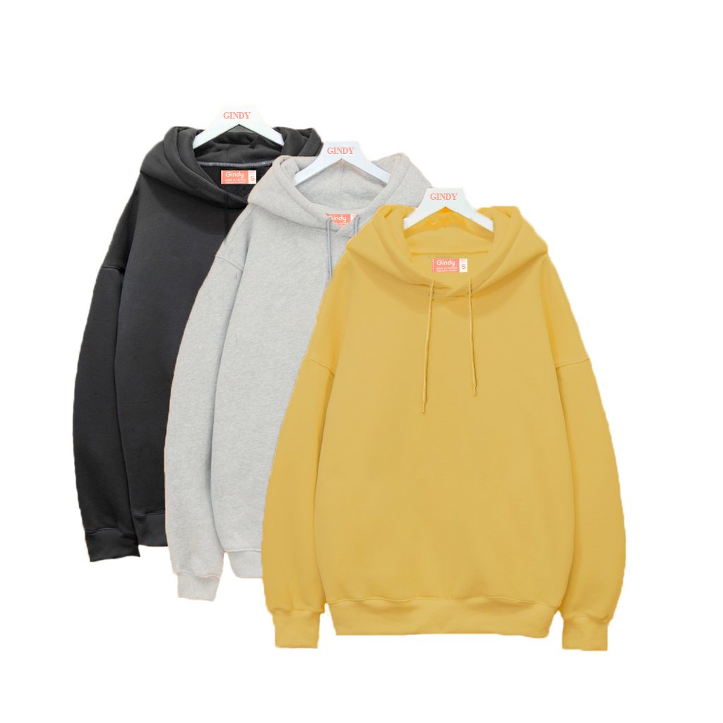 Áo hoodie nỉ bông trơn dài tay nhiều màu dày dặn GINDY sweater có mũ basic unisex thời trang thu đông A12107 | BigBuy360 - bigbuy360.vn