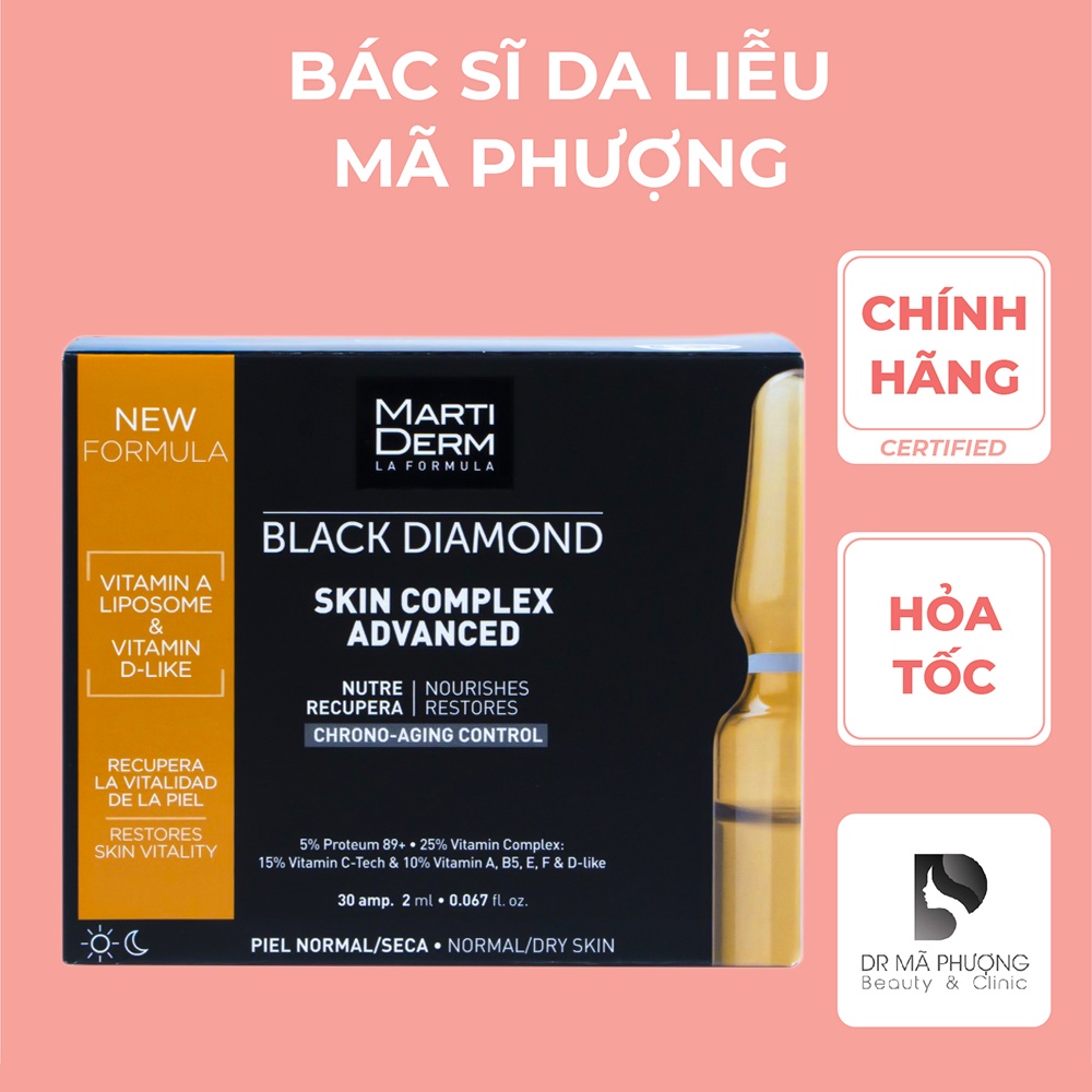 (ỐNG LẺ) MARTIDERM BLACK DIAMOND AMPOULE tinh chất sáng da trẻ hóa da (ỐNG LẺ)