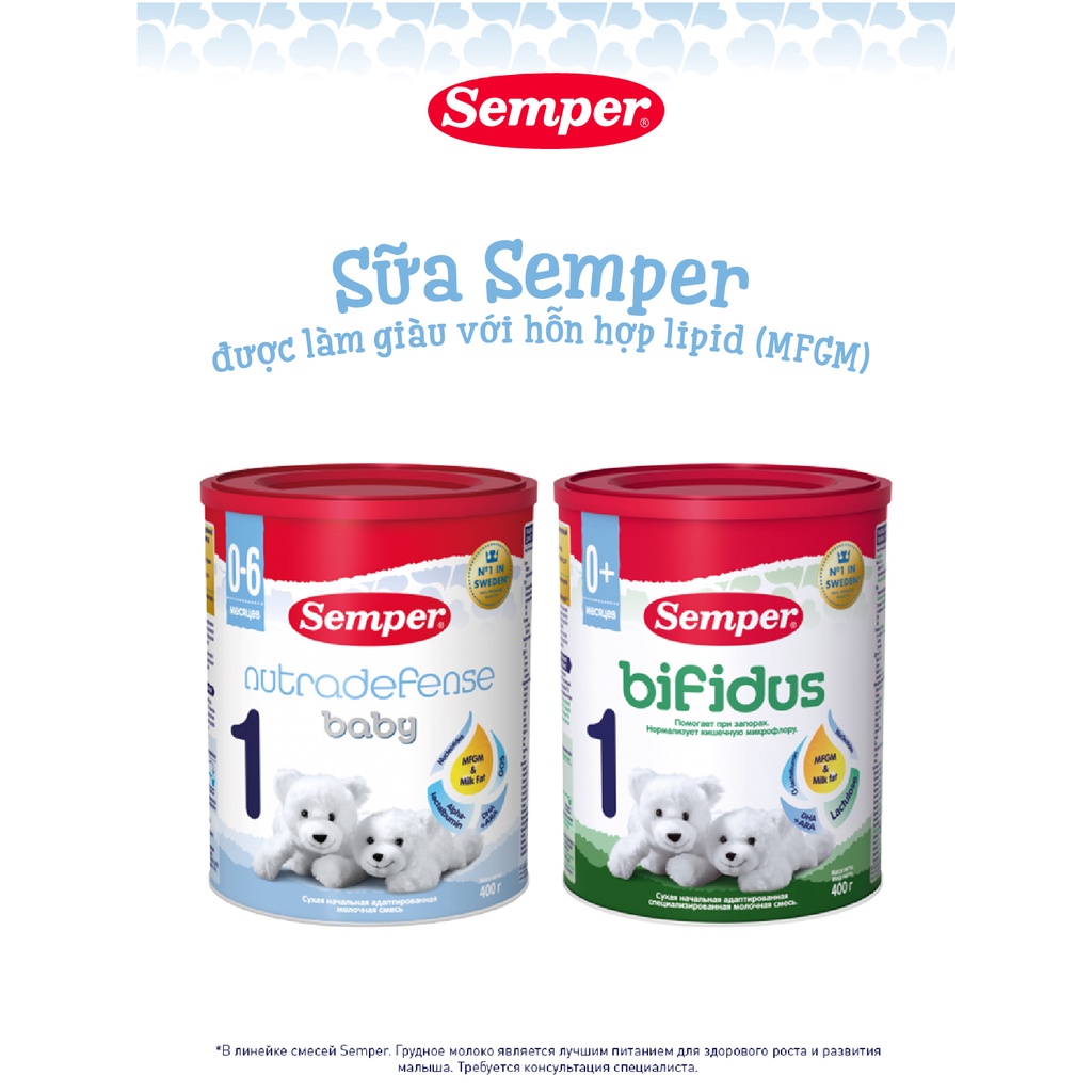 Combo 4 Sữa bột Semper Bifidus số 2 400g