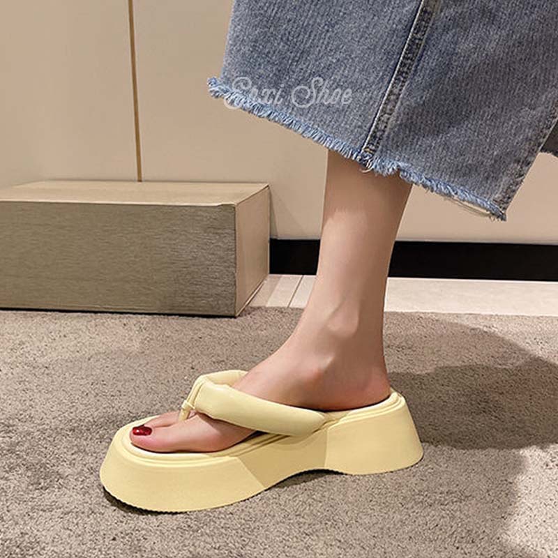 Oeggeo shop Giày Sandal Đế Dày Xương Cá Thời Trang Mùa Hè Cho Nữ