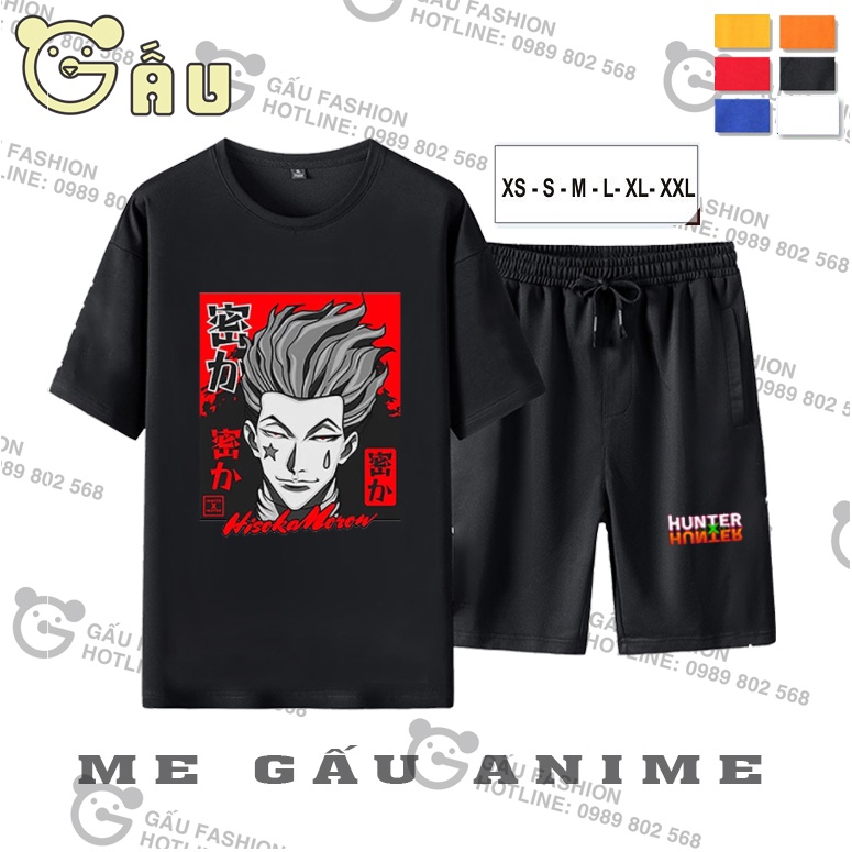Combo bộ quần áo in hình nhận vật hunter x hunter anime killua zoldyck hisoka siêu ngầu cực HOT giá rẻ