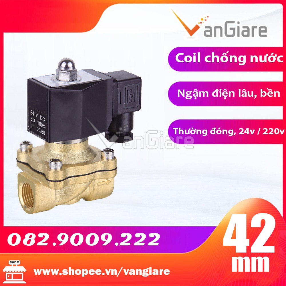 Van điện từ 42mm, coil đúc chống nước, ngậm điện lâu