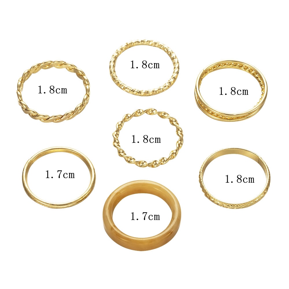 1 Bộ Nhẫn Nữ Trang Đính Đá Acrylic Phong Cách Hàn Quốc