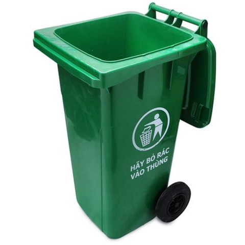 Thùng rác công cộng xanh, Thùng rác môi trường, Thùng rác nhựa HDPE 240 Lít