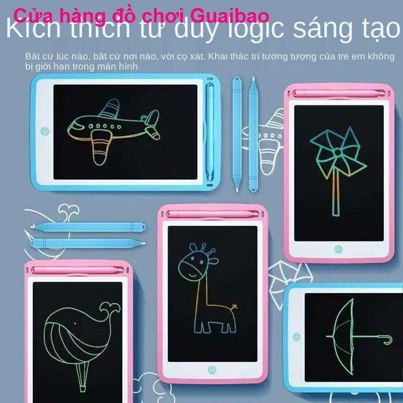 Bảng viết dành cho trẻ em chữ tay LCD vẽ đồ chơi có thể xóa được tường đen nhà nhỏ graffiti