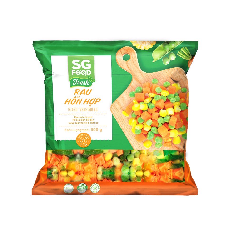 Rau hỗn hơp, Bắp ngọt, Đậu hà lan SG Food 500g thơm ngon