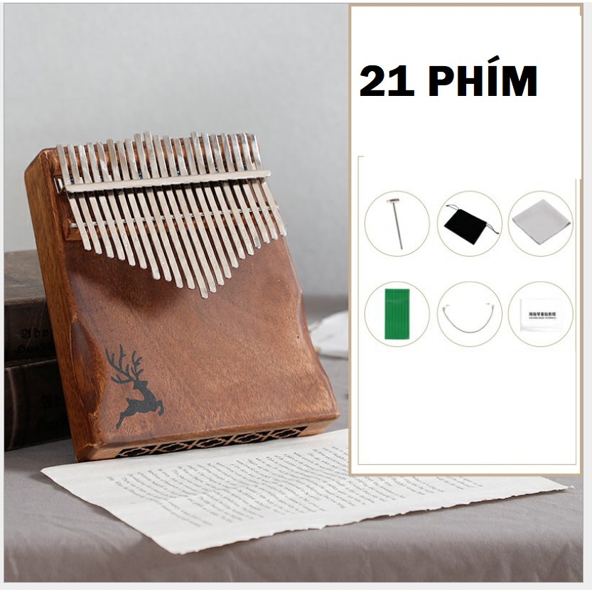 Đàn Kalimba 21 phím sử dụng ngón cái kiểu dáng tiện dụng 3 Thump piano