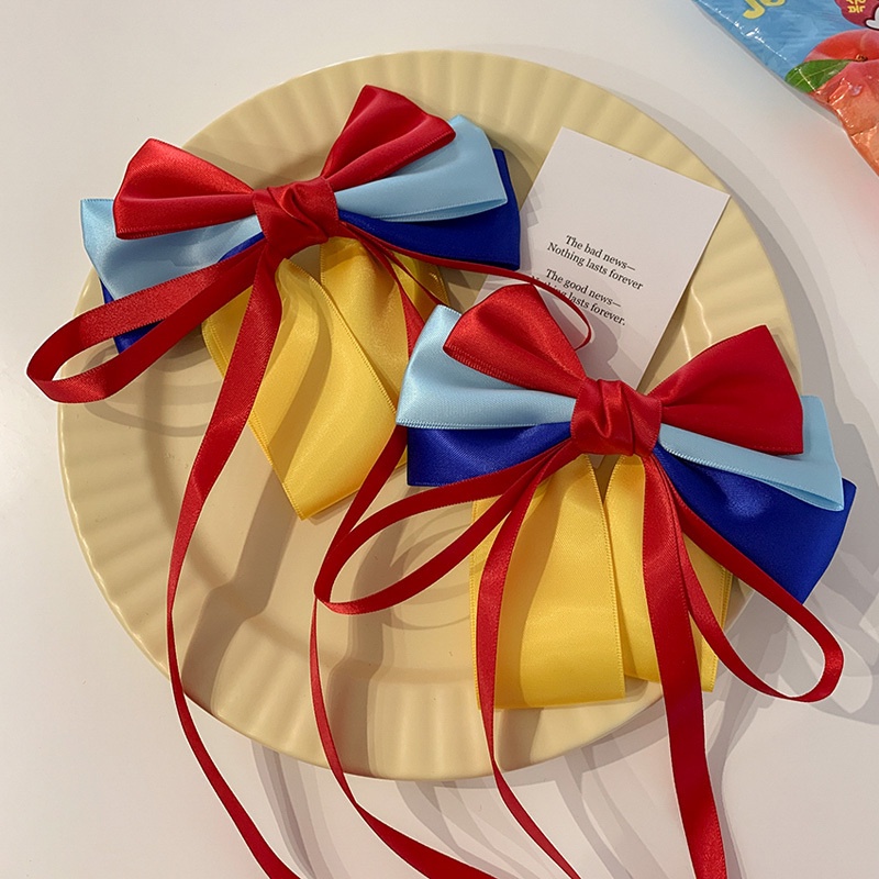 Kẹp Tóc Đính Nơ Ruy Băng Nhiều Màu Sắc Phong Cách Hàn Quốc