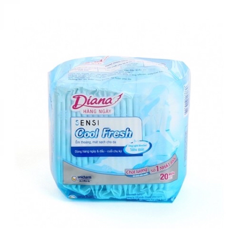 Combo 6 gói Băng Vệ Sinh Hàng Ngày Diana Sensi Cool Fresh Siêu Mát Lạnh 20 miếng