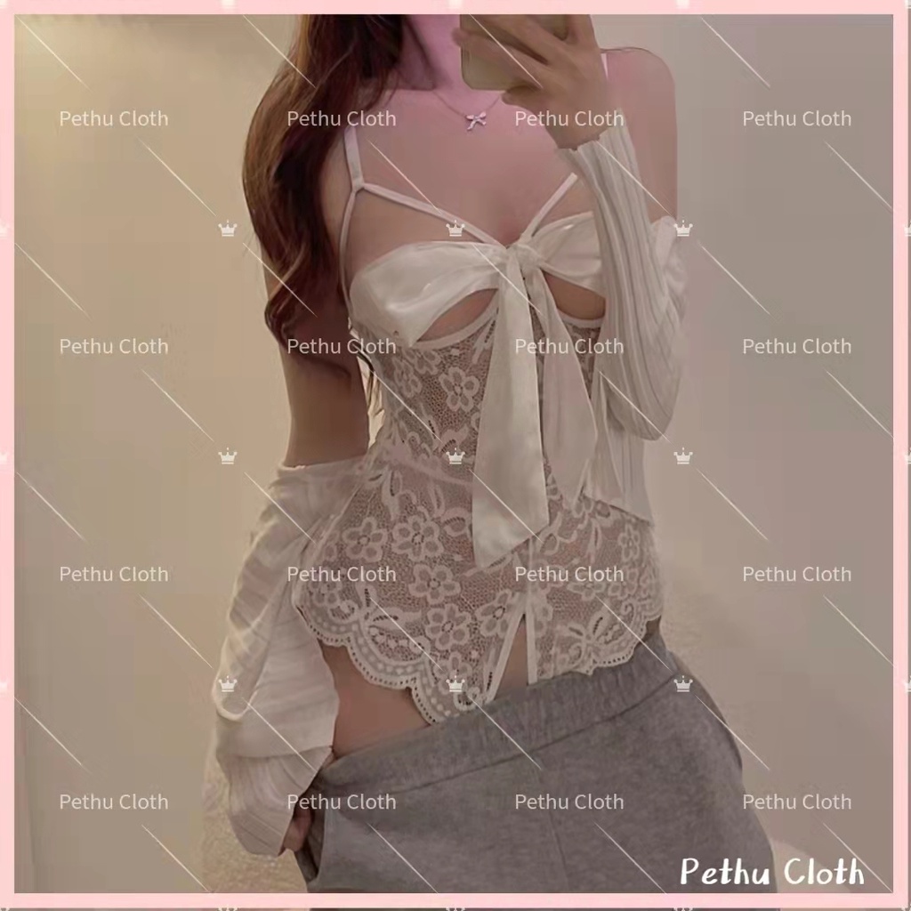 （Q1,HCM）Đồ Ngủ Sexy ren nữBodysuit 2 dây ren Bộ khoét đáy gợi cảm 40-58kg--008