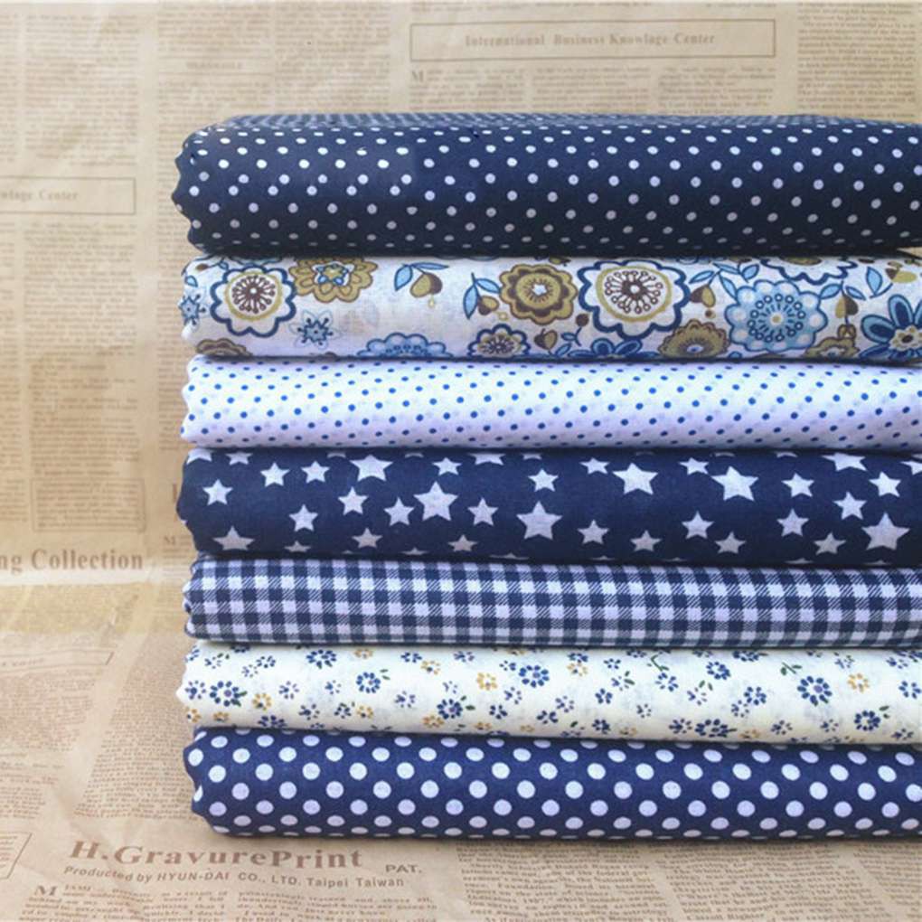 Bộ 7 Miếng Vải Cotton In Họa Tiết 25x25cm Dùng Để May Vá Thủ Công