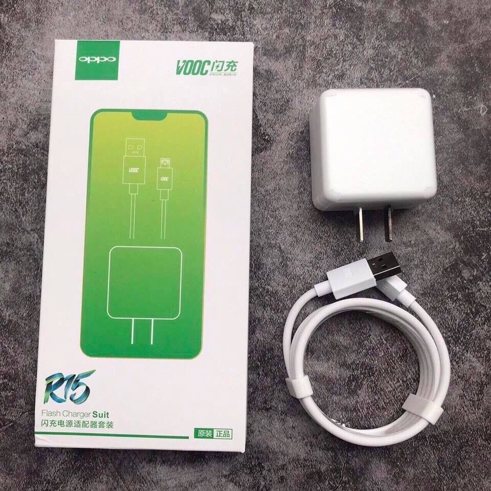 Bộ Sạc Nhanh VOOC OPPO 20W - Củ Sạc Nhanh Kèm Dây Cáp Sạc 4A Micro USB, Type C Cho OPPO Realme, Reno, F11 Pro