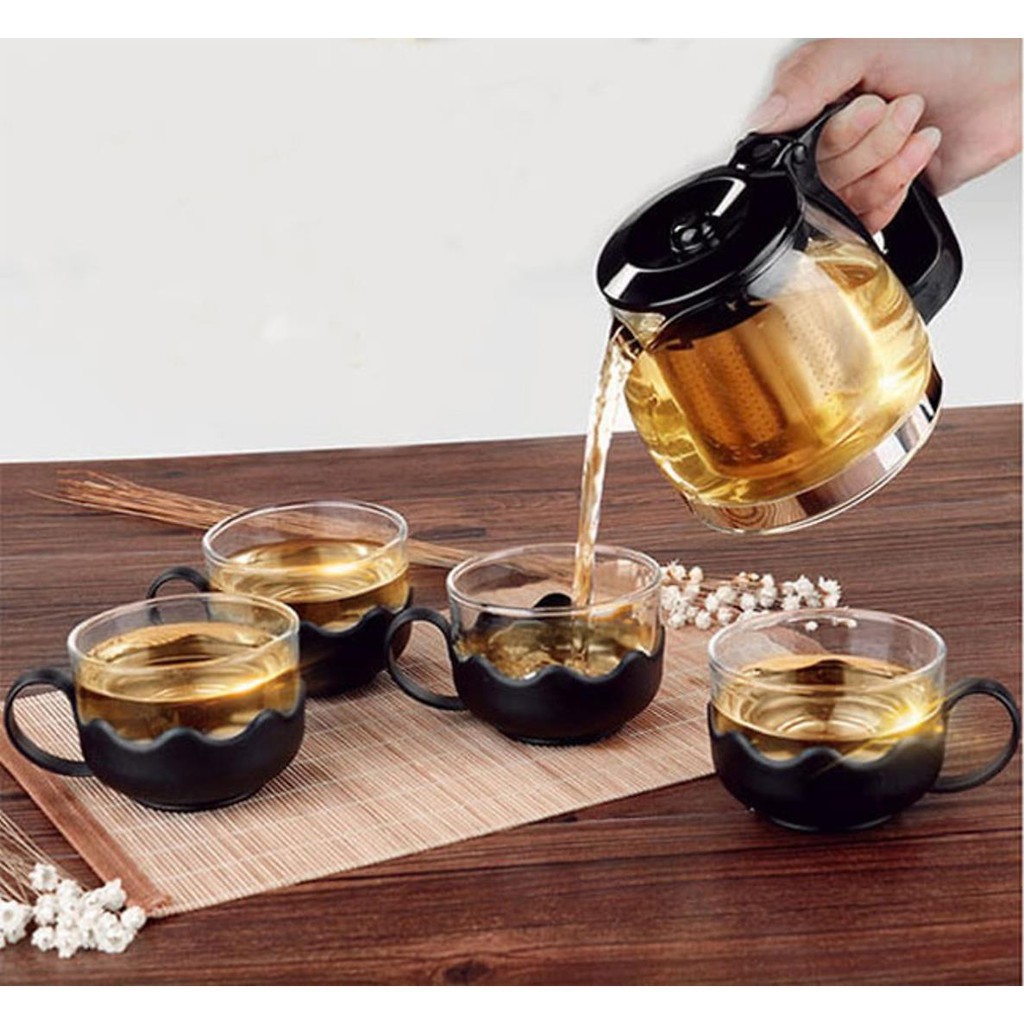 Ấm pha trà thủy tinh có lọc