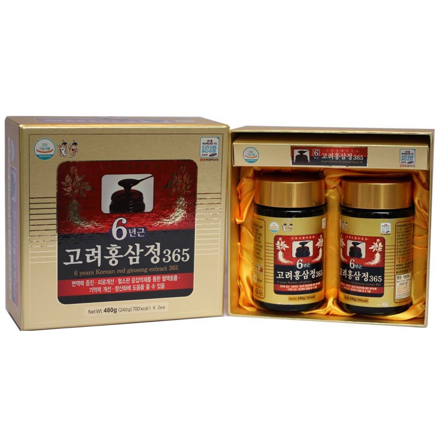 Cao Hồng Sâm 365 Hàn Quốc, Hộp 2 lọ 240ml