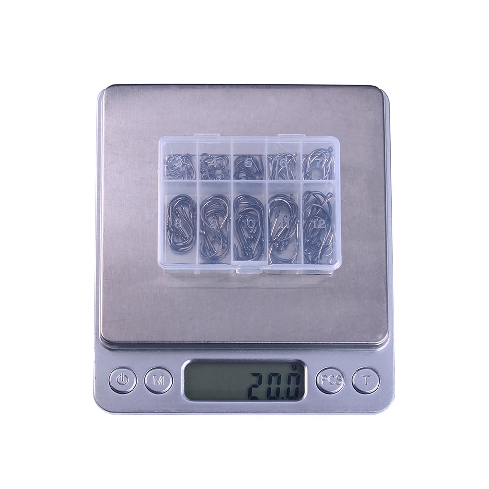 Hengjia 100 Chiếc 3#-12# Bộ Móc Câu Cá Bằng Thép Carbon Chất Lượng Cao
