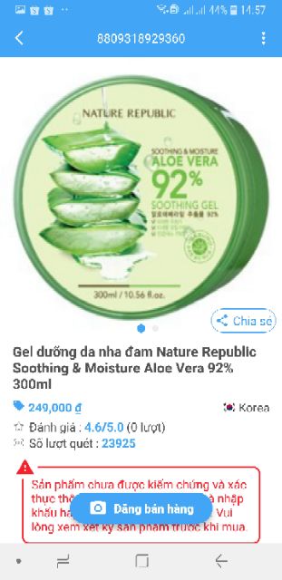 Gel nha đam 92% dưỡng da ( ĐỌC MÔ TẢ SẢN PHẨM) | BigBuy360 - bigbuy360.vn