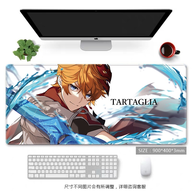 Tấm lót chuột và bàn phím chơi game chống thấm nước họa tiết game Tartaglia Childe Genshin Impact Yuanshen Xiao Kazuha Barbatos