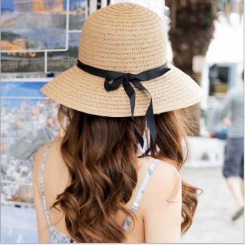 Nón cói chống tia UV thắt nơ kiểu dáng thanh lịch dành cho nữ