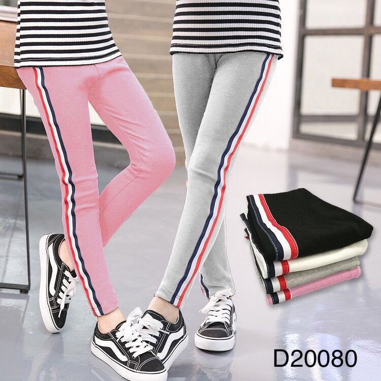 Quần Legging kẻ sọc cho bé gái kiểu dáng xinh xắn Beeshop D20080