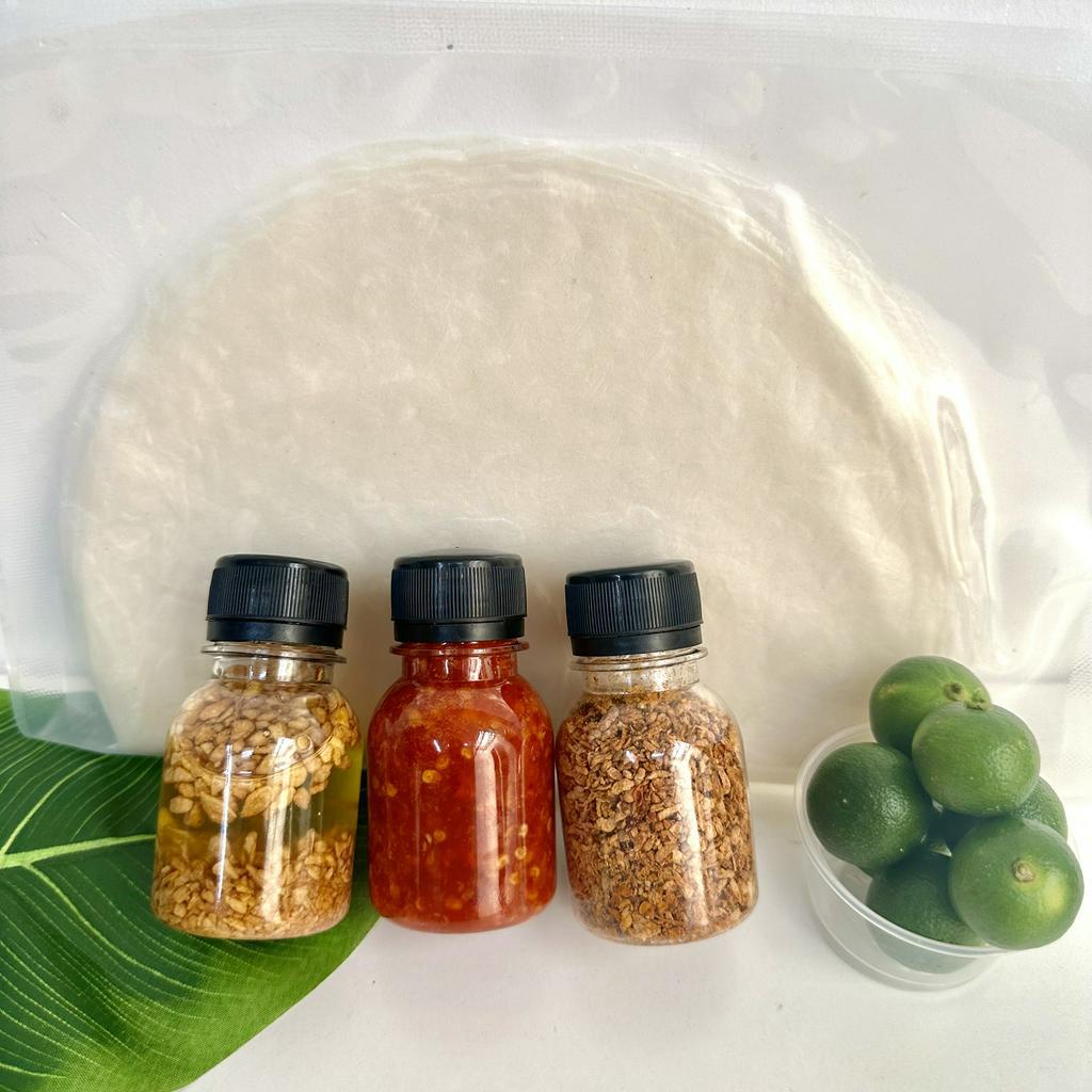Bánh Tráng Ớt Rim Mật Ong - SET Bánh Tráng Phơi Sương Ớt Rim Mật Ong Dầu Tỏi Chấm Tắc Siêu Tiện Lợi Siêu Ngon LiliFood