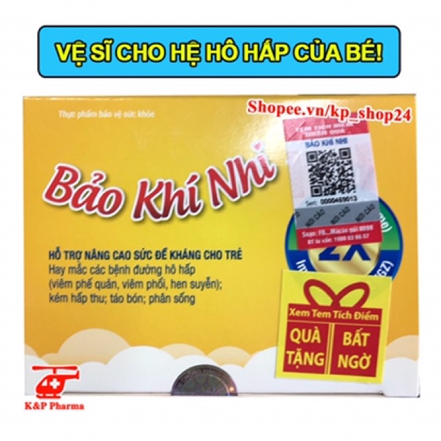 ❤ [6 TẶNG 1] CỐM HÔ HẤP BẢO KHÍ NHI 2X / PLUS -  NGỪA VIÊM PHỔI, VIÊM PHẾ QUẢN, HO ĐỜM, TĂNG SỨC KHỎE ĐƯỜNG HÔ HẤP