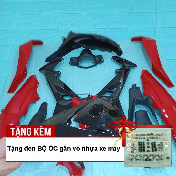 Dàn áo  Loại Phanh Cơ  dành cho xe SIRIUS đời 2005 đến 2018 màu ĐỎ CỜ , Tặng kèm bộ ốc theo xe