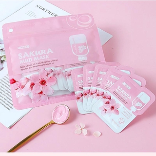 Set 12 mặt nạ bùn Laikou chiết xuất hoa anh đào làm trắng và se khít lỗ chân lông