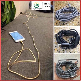 Cáp sạc 3m dây dù chống gãy sạc nhanh iphone/samsung