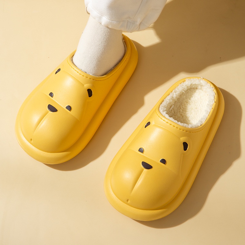 Dép Bông Đi Trong Nhà Chống Trượt Hình Gấu Pooh Đáng Yêu