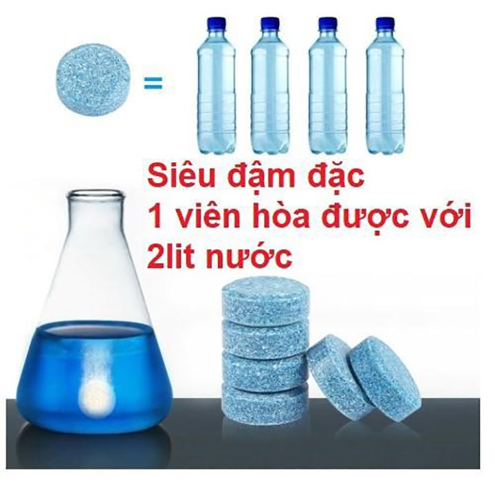 Viên Sủi Rửa Kính Ô tô - 1 viên pha 4 lít nước