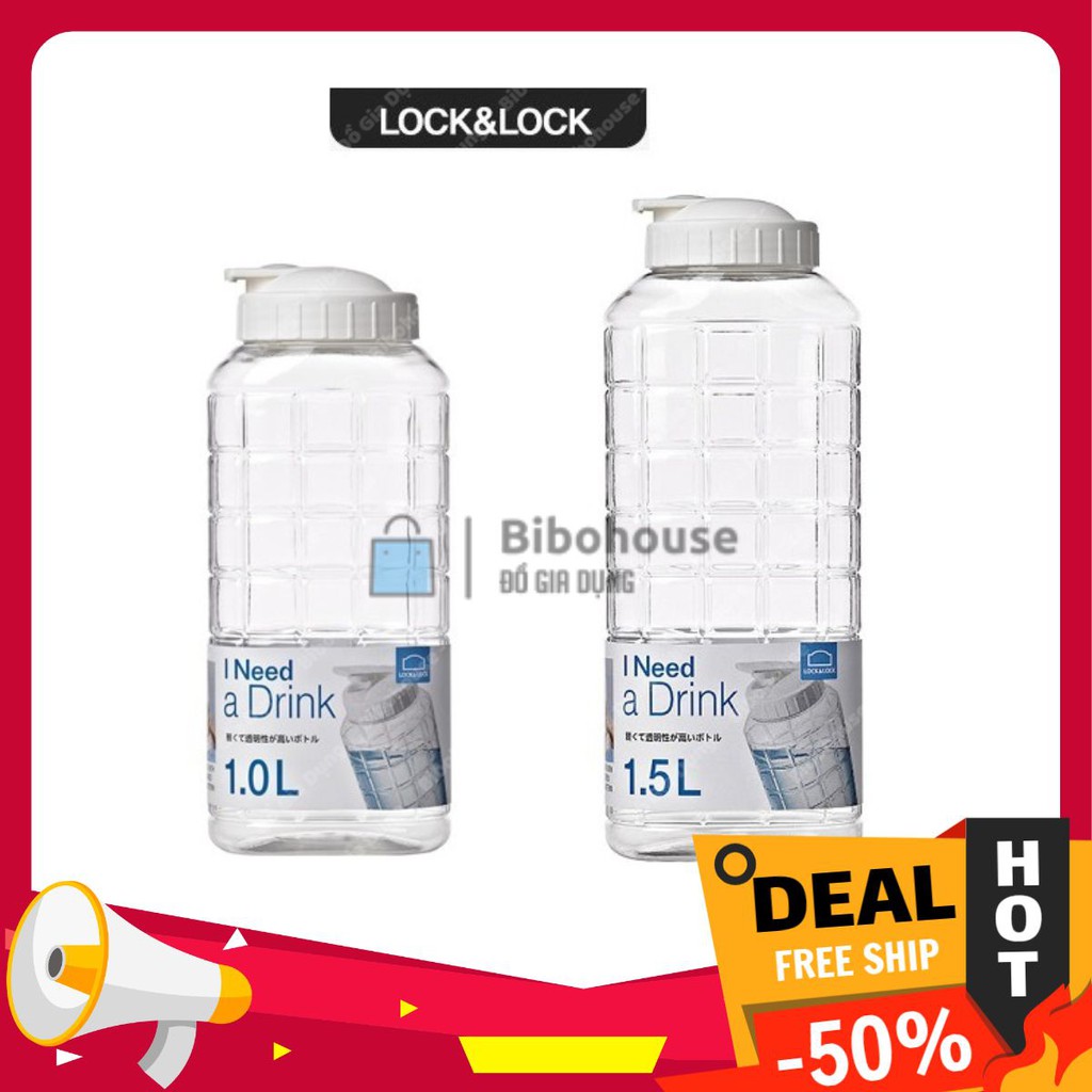 Bình nước Jug Lock&Lock HAP810 1.0L 1,5 L - Nhựa PET công nghệ mới, độ bền và khả năng chịu nhiệt tăng cường, dễ sử dụng