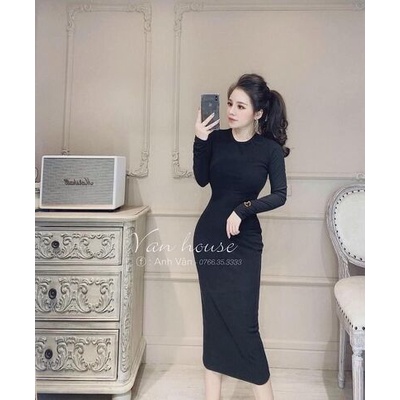 Váy len tăm body thêu tay hottrend