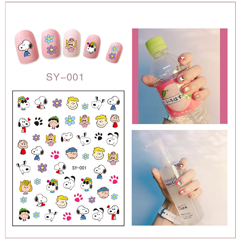 Miếng dán trang trí móng tay họa tiết hoạt hình Snoopy dễ thương