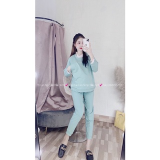Bộ Nỉ Bầu Chất Da Cá Viền Ren